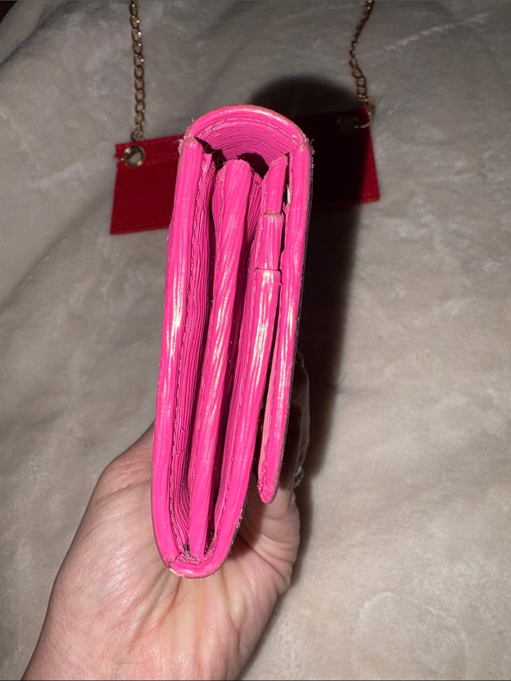 Prada Pink Leather wallet with COA and Chain insert. - Picture 8 of 9